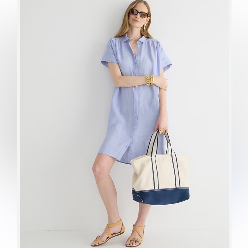 J.Crew Relaxed Fit Baird Mcnutt Irish 100% Linen Shirt Dress Women’s Size XS